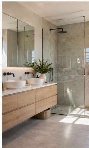 Completed bathroom renovation detail, Sydney North Shore